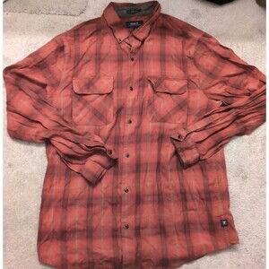Roark Cassidy Long Sleeve Shirt Men's Large Red Plaid Long Sleeve